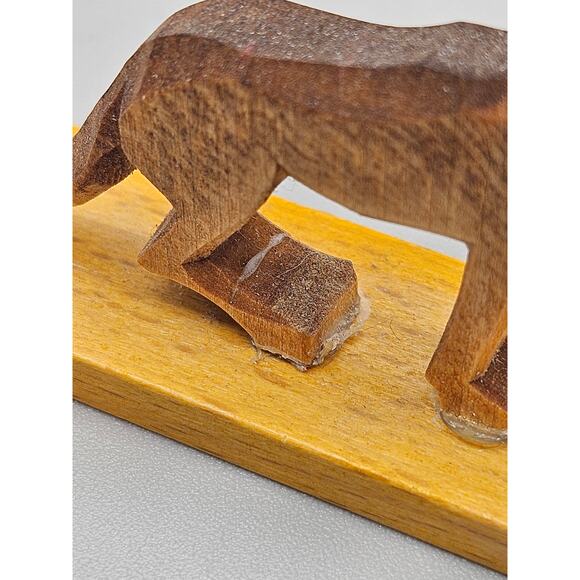 Vintage Erzgebirge Red Riding Hood and Wolf Carved Wood Figurine Fairy Tales - Picture 6 of 6